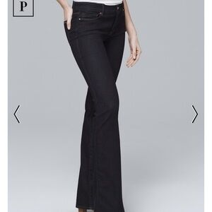 White House Black Market Trouser leg jeans black denim size 4S